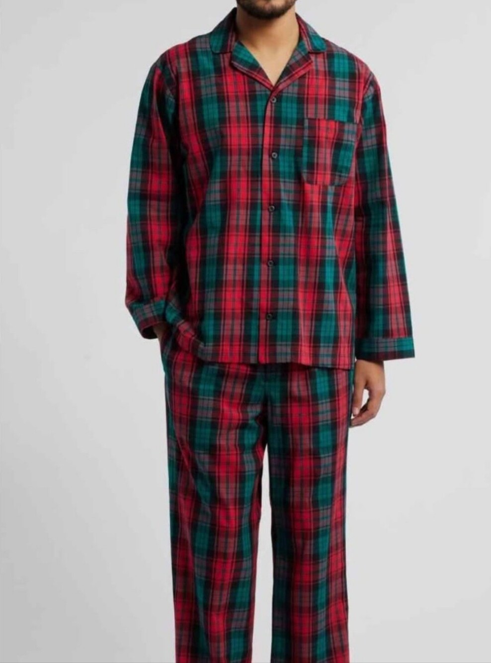 Nordstrom Red and Green Plaid Men Pajama Set